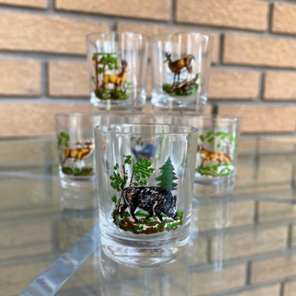 Vintage Reims France Game Hunting Theme Shot Glasses - 6 - Picture 4 of 11